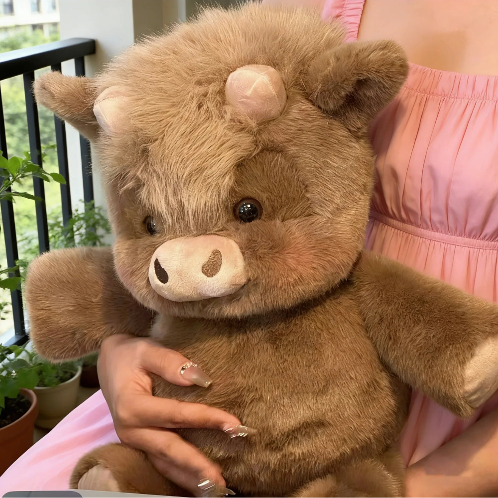 Person holding a brown teddy bear with a blurred background